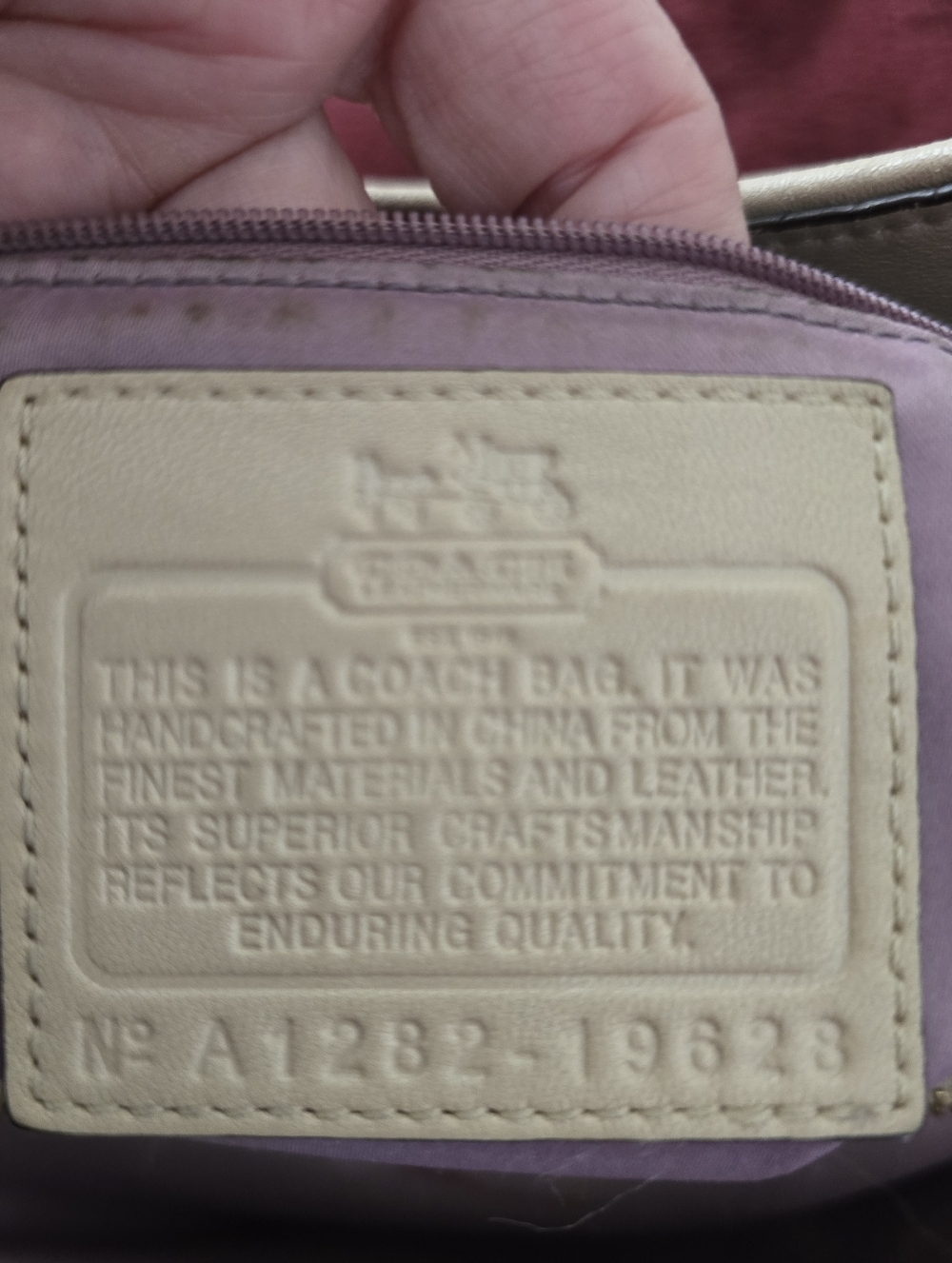 Coach Maggie Cream Leather With Gold Shimmer Shoylder Bag, VGUC, Needs Some TLC - Picture 5 of 15